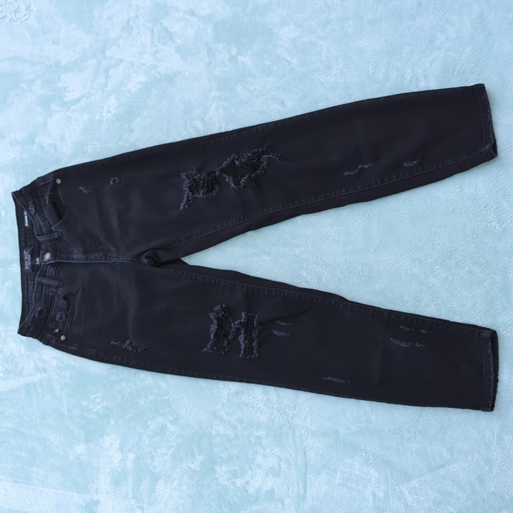 Judy Blue boyfriend fit black distressed juniors denim jeans size 1 / 25